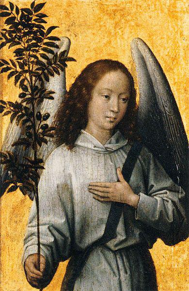Hans Memling Angel with an olive branch Norge oil painting art